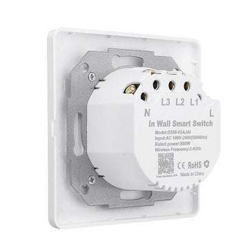 MoesHouse WS-EUY3-W EU Standard 3 Gang Smart Push Button Switch Smart Life Tuya Wireless Remote Cont