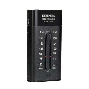 RETEKESS TR107 Portable Mini Pocket Radio FM AM Pointer Tuning Stereo Support BBS Mega Bass With Ear