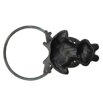 Rustic Industrial Tap Rings Rack Wrought Iron Vintage Round Hanging Black Metal Towel Holder Bathroo