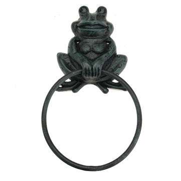 Rustic Industrial Tap Rings Rack Wrought Iron Vintage Round Hanging Black Metal Towel Holder Bathroo