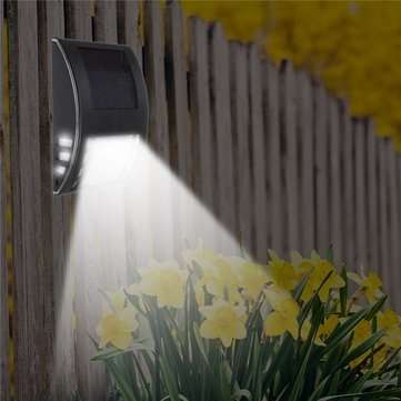 Solar Power 3 LED Dusk-to-Dawn Light Sensor Waterproof Wall Light Outdoor Garden Lamp