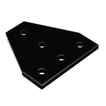 Machifit Black 5 Holes Aluminum Profile Corner Bracket 90 Degree L Type Outside Tee Joint Plate for
