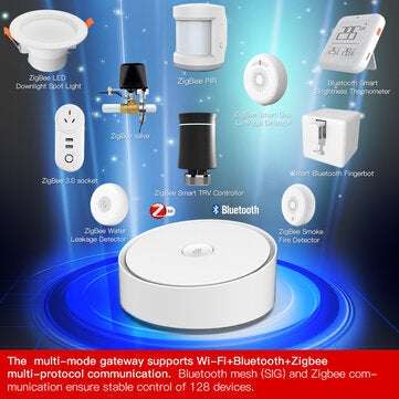 MoesHouse Tuya ZB WiFi Multi-mode Smart Gateway Bluetooth Mesh Hub Work with Smart Life App Voice Co