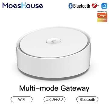MoesHouse Tuya ZB WiFi Multi-mode Smart Gateway Bluetooth Mesh Hub Work with Smart Life App Voice Co
