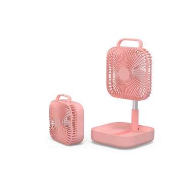 New USB Fan Chargeable Portable Vertical Desktop Telescopic Household Folding Elect... (COLOR: PINK)