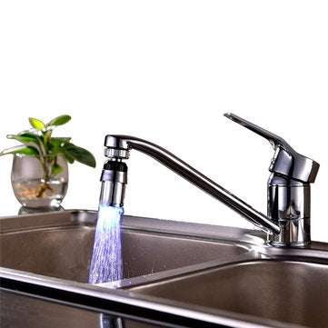 Mrosaa 360 Rotation LED Water Faucet Tap Heads Aerators Temperature Sensor 3 Colors