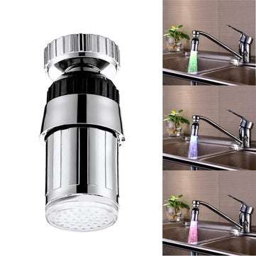 Mrosaa 360 Rotation LED Water Faucet Tap Heads Aerators Temperature Sensor 3 Colors