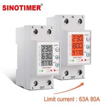 SINOTIMER SVP-977 230V 63A8 0A Home Usage Adjustable Voltage and C... (CURRENT: 80AWITHOUTBACKLIGHT)