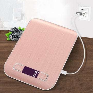 Mrosaa 10000g/5000g/1g Electronic USB Charging Scale LCD Digital ... (WEIGHT: 10KG | COLOR.: SILVER)