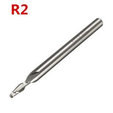 R1.5-5 Straight Shank 2 Flute End Mills R1.5/R2/R3/R4/R5 Milling Cutter Bit Tool (SIZE: 2)