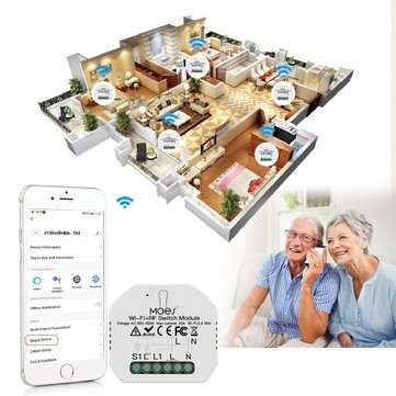 MoesHouse Mini DIY WiFi RF433 Smart Relay Switch Module Smart Life/Tuya App Control for  Alexa Googl