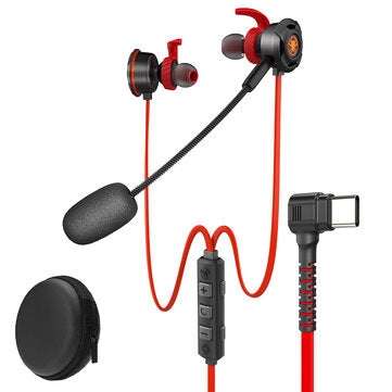 Plextone G30GL Game Live in-ear Wired Gaming Super Bass Earphones Microphone Built-i... (COLOR: RED)