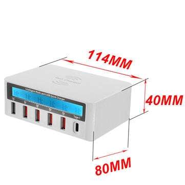 Multi USB 5 Port Power Charger Wireless Fast Charging Stand Dock Station QC3.0