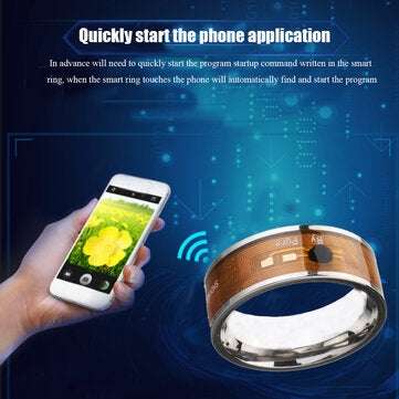 NFC Tag NTAG213 Finger Ring Multifunctional Intelligent Ring Titanium Steel Smart Wea... (SIZE: 8.0)