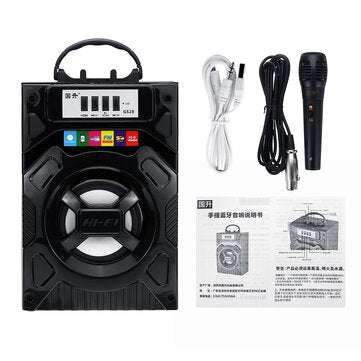 Portable bluetooth Subwoofer Speaker Outdoor Wooden Box U Disk Square... (MODEL: A | COLOR.: BLACK1)