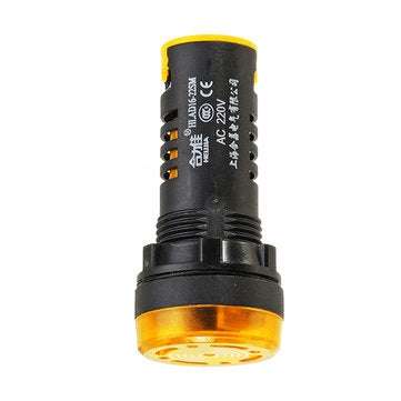 Machifit AC 220V 22mm Flash Buzzer Indicator Light Signal Lamp Yellow