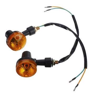 Pair Motorcycle Turn Signal Light Amber Indicator Lamp