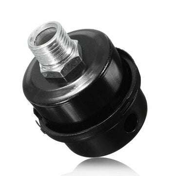 MPT1/2Inch 20mm Thread Dia Black Metal Air Compressor Intake Filter Noise Muffler Silencer