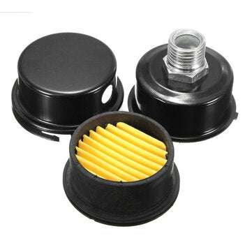 MPT1/2Inch 20mm Thread Dia Black Metal Air Compressor Intake Filter Noise Muffler Silencer