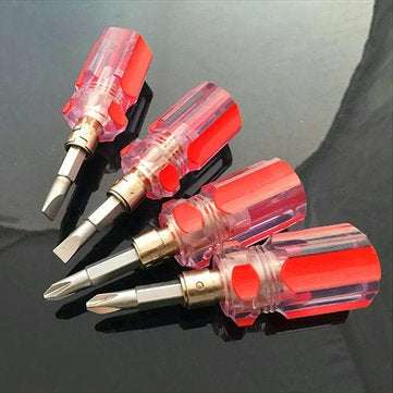 Mini Bidirectional Interchangeable Head Screwdriver Phillips & Flat Tip Screwdriver For DIY Repair T