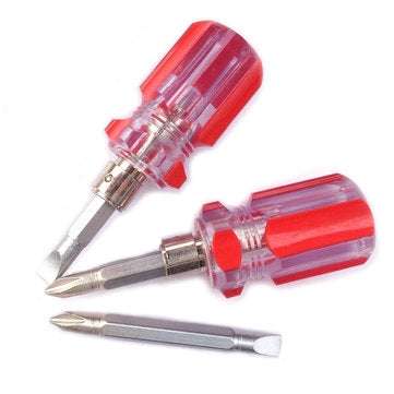 Mini Bidirectional Interchangeable Head Screwdriver Phillips & Flat Tip Screwdriver For DIY Repair T