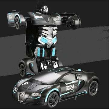 RC Transform Robot Car Remote & Gesture Control Deformation Car LED Light Music Rob... (COLOR: BLUE)