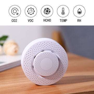 RSH Tuya Smart Wifi Air Box APP Remote Control Formaldehyde/VOC/CO2/Temperature/Humidity Detector