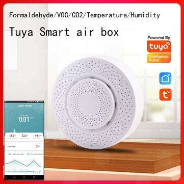 RSH Tuya Smart Wifi Air Box APP Remote Control Formaldehyde/VOC/CO2/Temperature/Humidity Detector