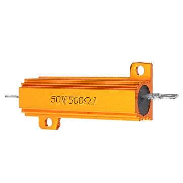 RX24 50W 500R 500RJ Metal Aluminum Case High Power Resistor Golden Metal Shell Case Heatsink Resista