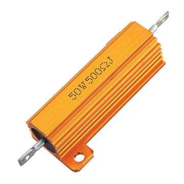 RX24 50W 500R 500RJ Metal Aluminum Case High Power Resistor Golden Metal Shell Case Heatsink Resista
