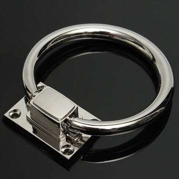 Stainless Steel Knocker Pulls Handle Pull Rings Shiny Silver for Wooden Door Chair