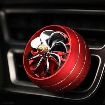 Mini Air Force 8 Car LED Air Vent Mount Perfume Clip Fan Air Freshener Fragrance Sc... (COLOR.: RED)
