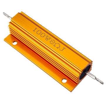RX24 100W 8R 8RJ Metal Aluminum Case High Power Resistor Golden Metal Shell Case Heatsink Resistance
