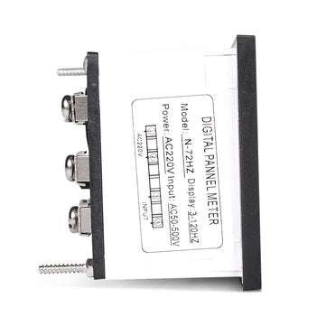 N-72HZ 3~120Hz 68mm Hole Size Digital Frequency Meter 73mm Square Panel LED Display Electrical Hertz