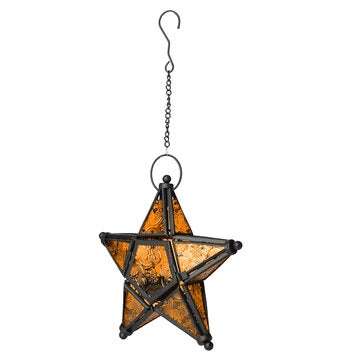 Moroccan Star Home Garden Lamps Hanging Tea light Candle Holder Lanterns (COLOR.: ORANGE)