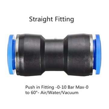 Pneumatic Push In Fittings For Air Water Hose Pipe Connectors Tu... (SIZE: 8MM | TYPE: STRAIGHTTYPE)