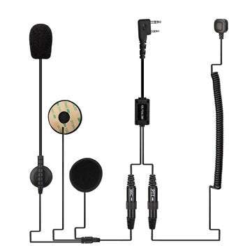 Retevis EHK008 Motorcycle Helmet Headset with Finger PTT and Microphone for Retevis Kenwoood TYT Bao