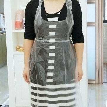 Plastic Disposable Aprons Kitchen Cooking Apron Waterproof for Kitchen Replaceable Transparent Apron