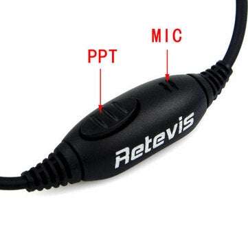 Retevis 2 Pin PTT Mic Headset for Baofeng Walkie Talkie Earpiece Quansheng Puxing TYT C9009A