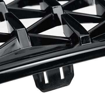 Pair Glossy Black Front Kidney Grilles Upper Hood Eyelids Diamond Style For BMW 3-Series E90 E91 200