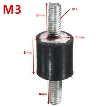Machifit 4pcs M3 8x8mm Rubber Mounts Double Ends Screw Anti Vibration Mount Rubber Shock Absorber
