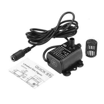 Machifit DC 5V 12V 6W Water Pump USB Female Plug Ultra-quiet Mini Brushless DC Wat... (VOLTAGE: 12V)