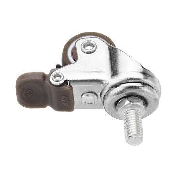 Machifit 4pcs 1 Inch M8x15mm TPE Silent Wheels with Brake Universal Casters Wheel for Furniture