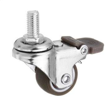 Machifit 4pcs 1 Inch M8x15mm TPE Silent Wheels with Brake Universal Casters Wheel for Furniture