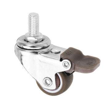 Machifit 4pcs 1 Inch M8x15mm TPE Silent Wheels with Brake Universal Casters Wheel for Furniture
