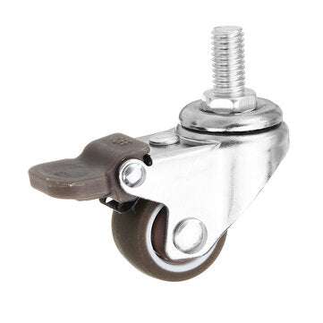 Machifit 4pcs 1 Inch M8x15mm TPE Silent Wheels with Brake Universal Casters Wheel for Furniture