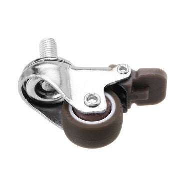 Machifit 4pcs 1 Inch M8x15mm TPE Silent Wheels with Brake Universal Casters Wheel for Furniture
