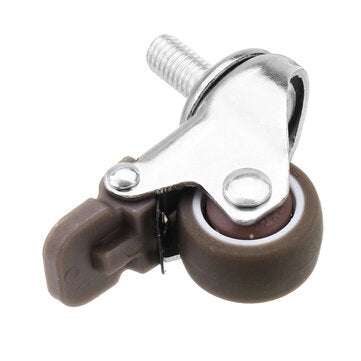 Machifit 4pcs 1 Inch M8x15mm TPE Silent Wheels with Brake Universal Casters Wheel for Furniture