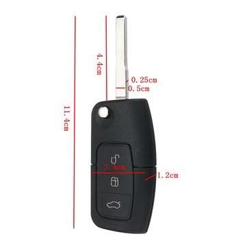 Remote Key Case 3 Buttons Fob Cover Shell with Battery for Ford Focus Mondeo C-Max S-Max Kuga Galaxy