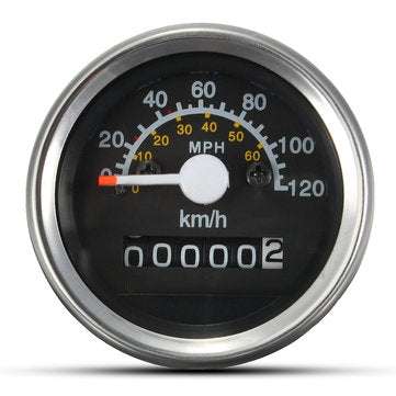 Motorcycle Universal Speedometer Odometer LED Backlight Gauge KMH MPH